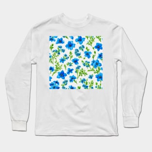 flowers  patterns blue purple coloration pigment hue tint colour tone light colorful Long Sleeve T-Shirt